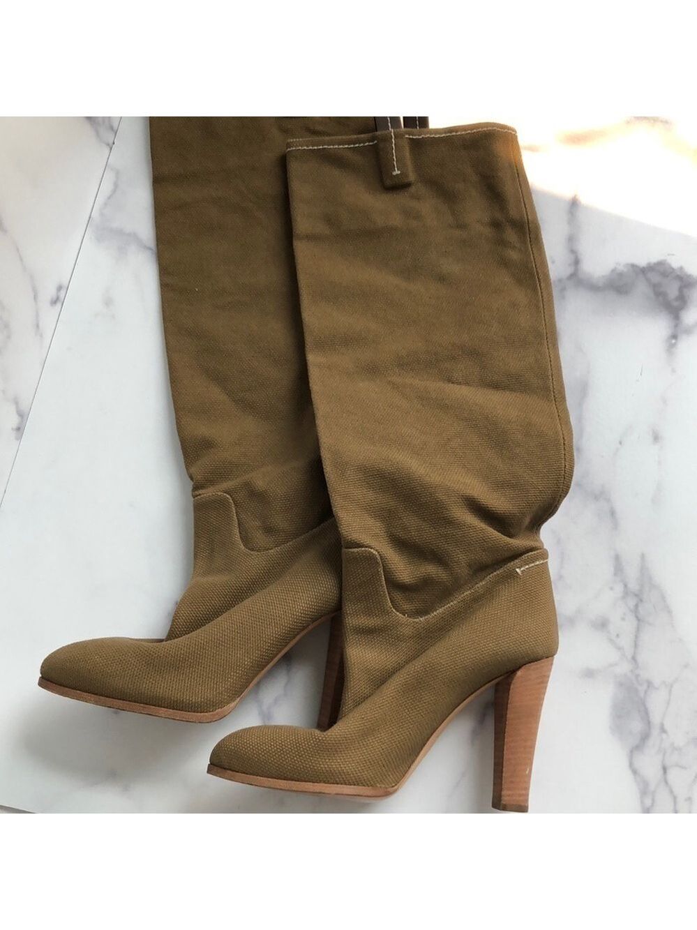 Reed Krakoff Made in Italy Brown Fabric Long Boots Size EU 39/ US 8.5